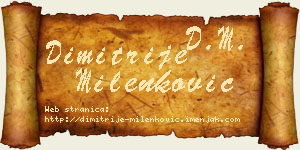 Dimitrije Milenković vizit kartica